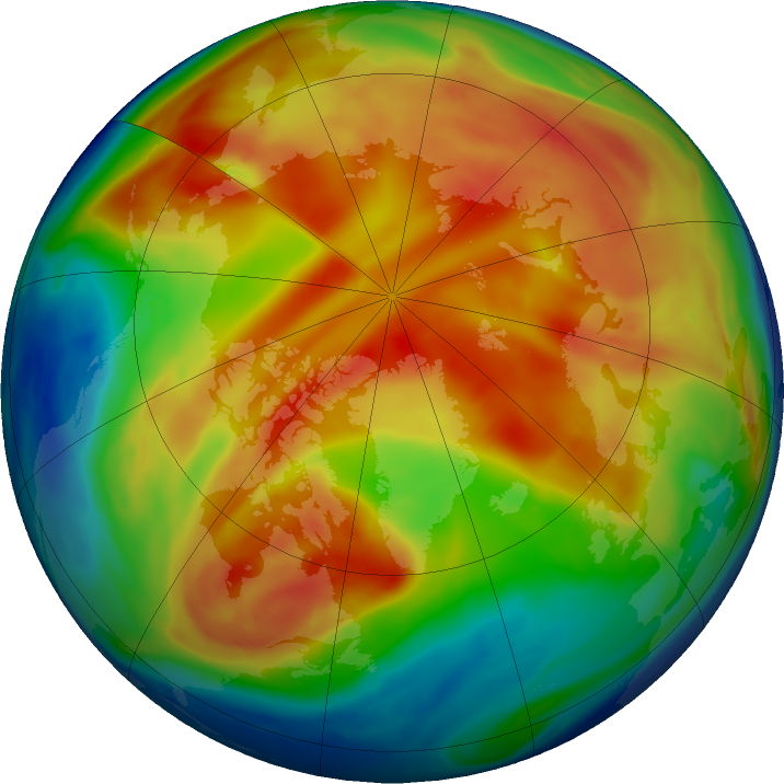 Arctic ozone map for 27 January 2019